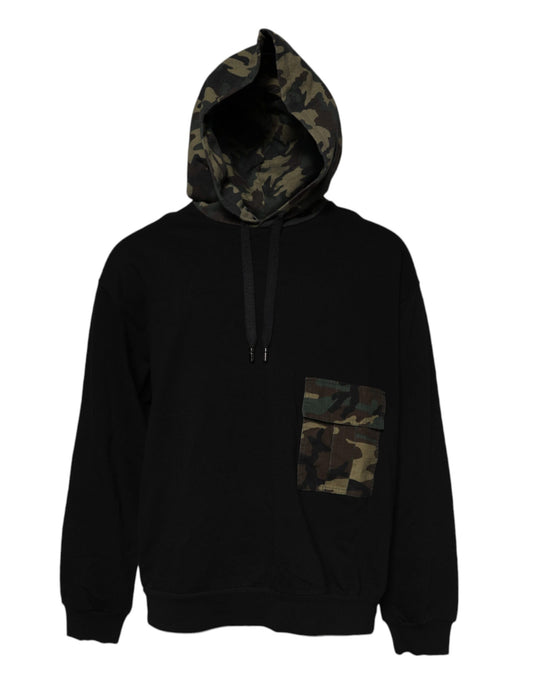 Dolce &amp; Gabbana Felpa con cappuccio mimetica nera