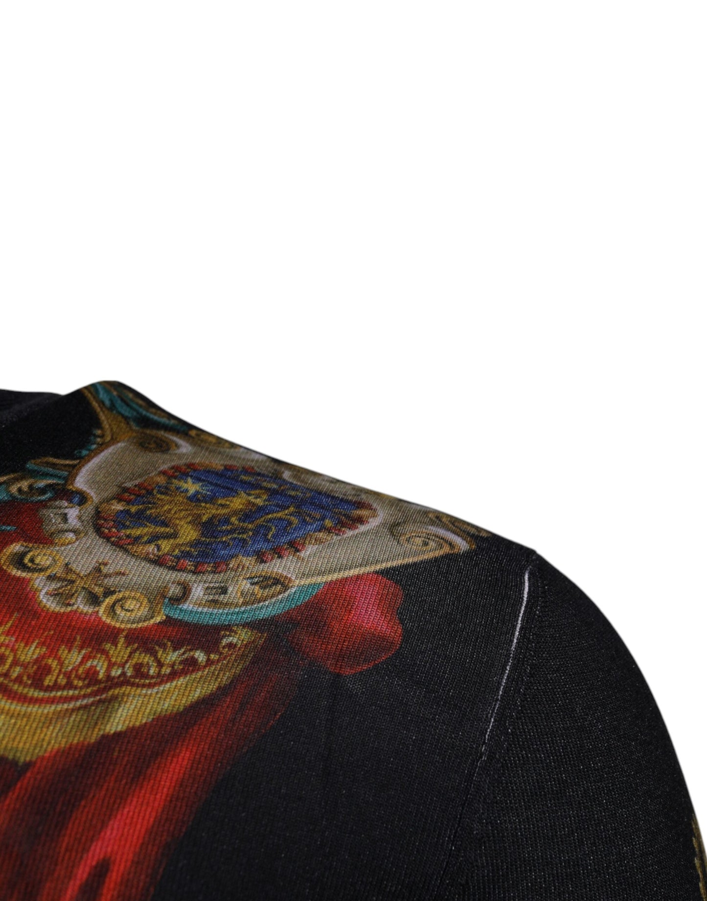 Dolce &amp; Gabbana Maglione girocollo in seta DG Heraldic nero