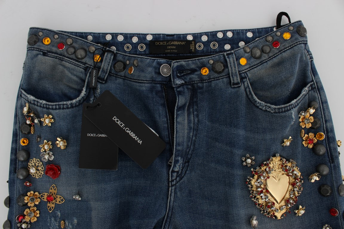 Verzierte Boyfriend-Jeans „Enchanted Sicily“ von Dolce &amp; Gabbana