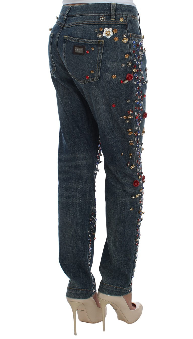 Dolce &amp; Gabbana Enchanted Sicily Boyfriend-Jeans mit Kristallherz