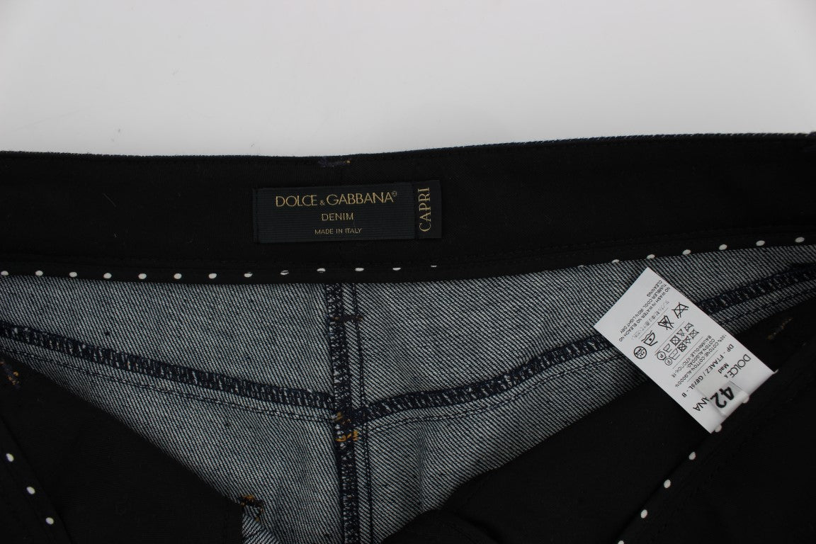 Dolce &amp; Gabbana bestickte Capri-Jeans für elegantes Styling