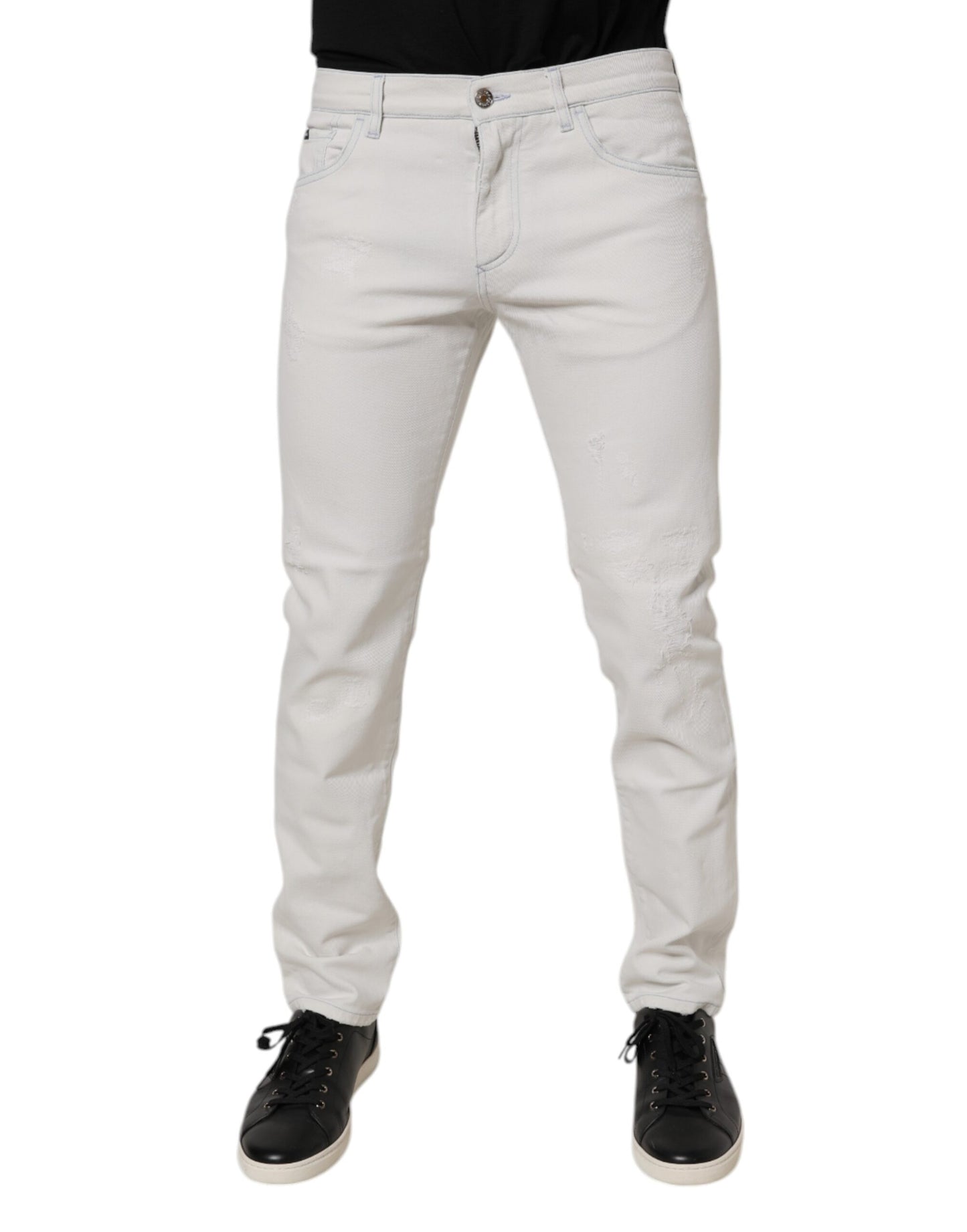 Dolce &amp; Gabbana – Weiße Skinny-Jeans aus Stretch-Baumwolle
