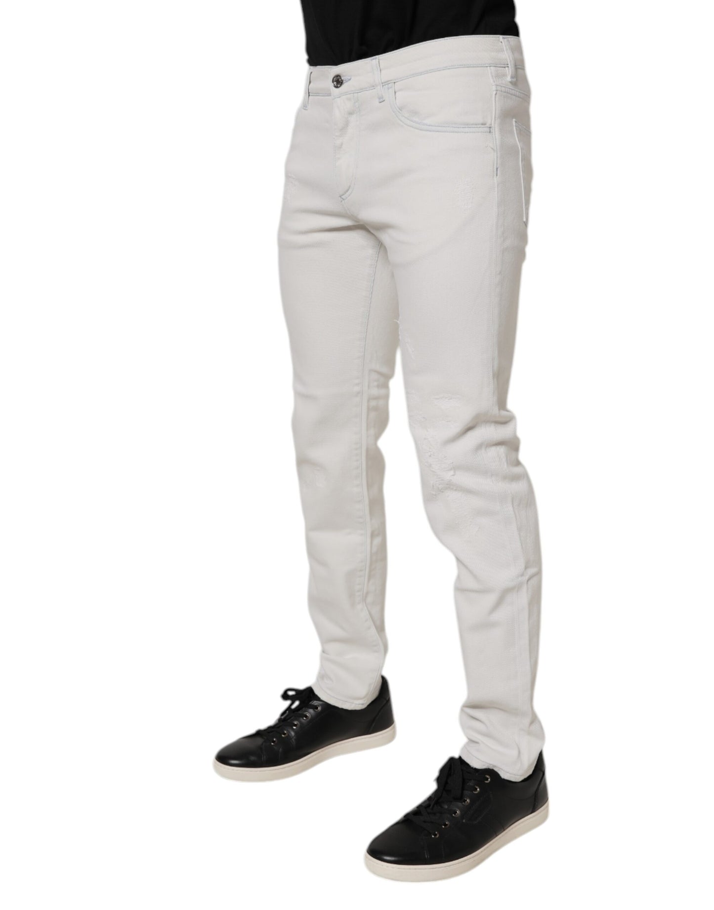 Dolce &amp; Gabbana – Weiße Skinny-Jeans aus Stretch-Baumwolle