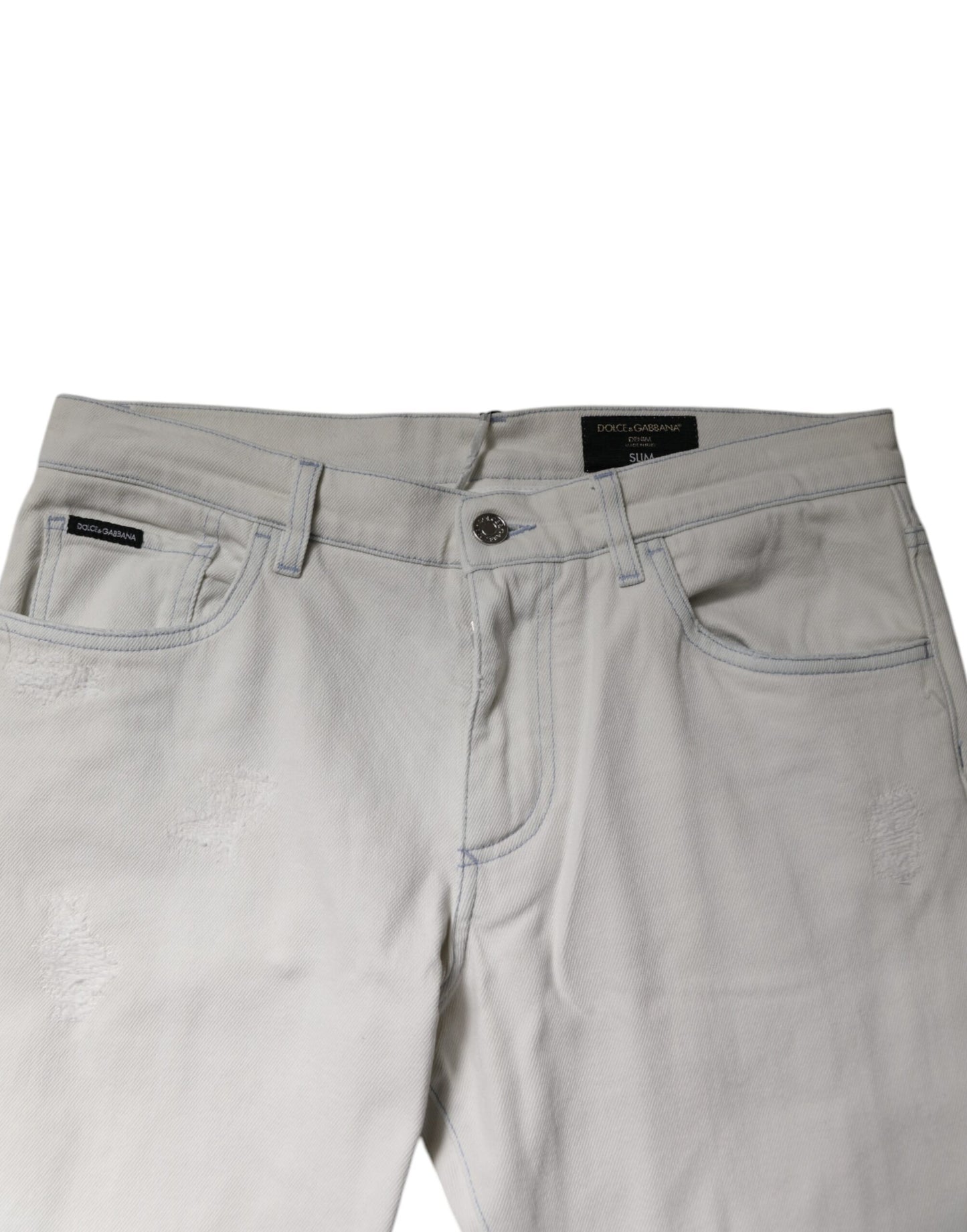Dolce &amp; Gabbana – Weiße Skinny-Jeans aus Stretch-Baumwolle