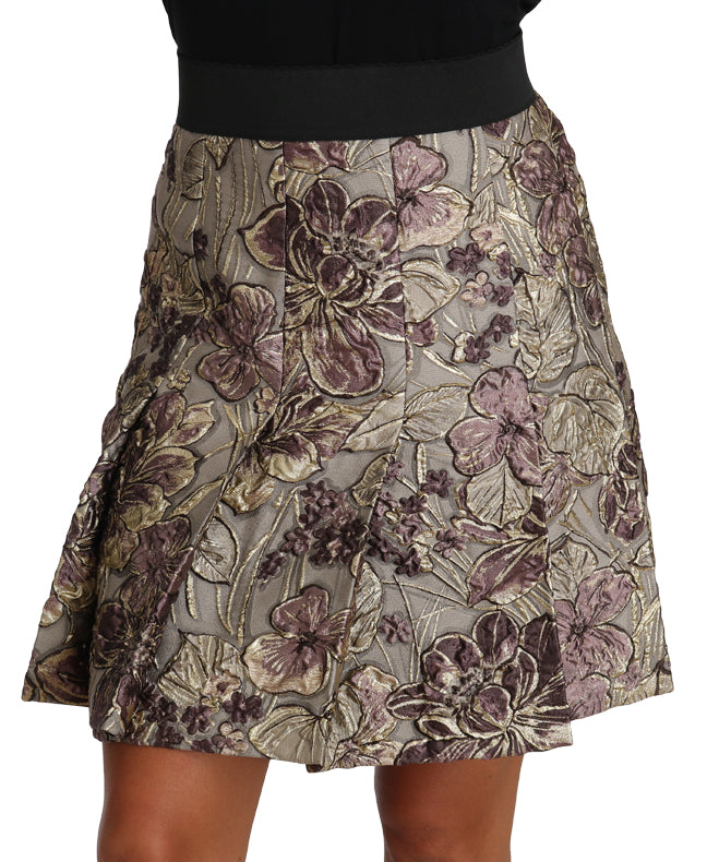 Dolce & Gabbana Elegant Floral A-Line Jacquard Skirt