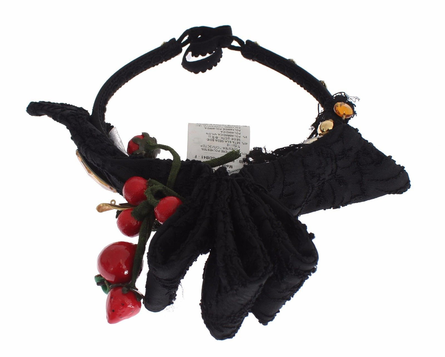 Dolce &amp; Gabbana Diadem Headband Tiara Berry Fruit Crystal Bow Hair