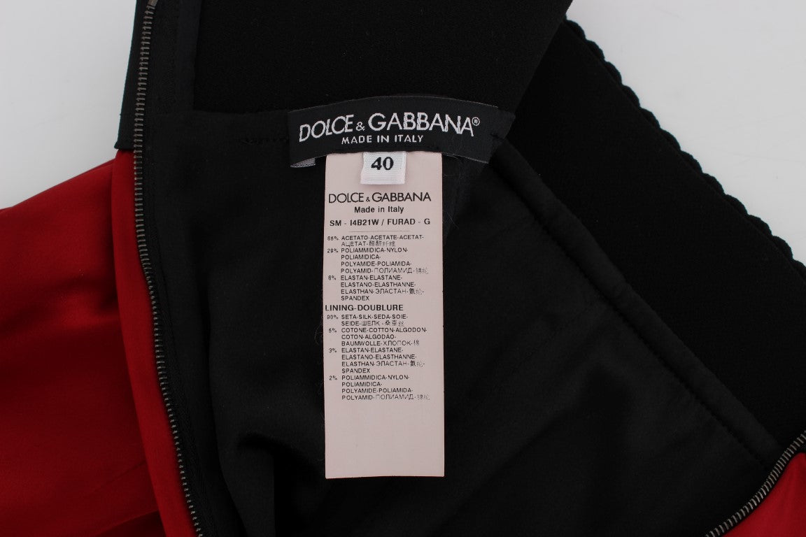 Dolce &amp; Gabbana Eleganter Rock mit hoher Taille aus roter Spitze