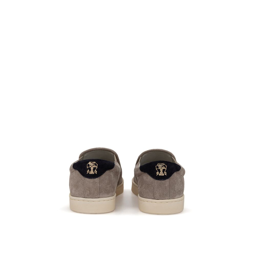 Sneaker Brunello Cucinelli In Pelle Grigia