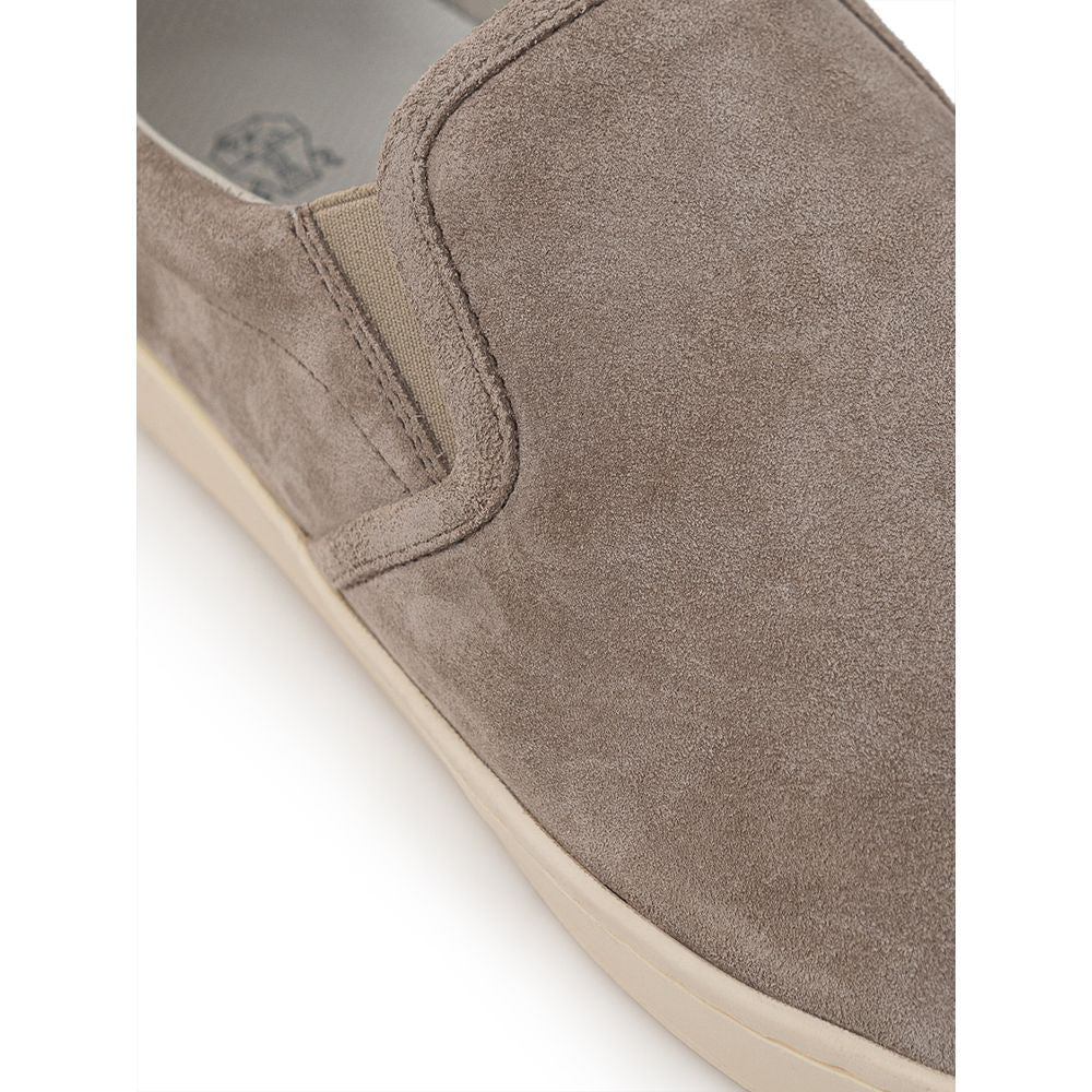 Sneaker Brunello Cucinelli In Pelle Grigia