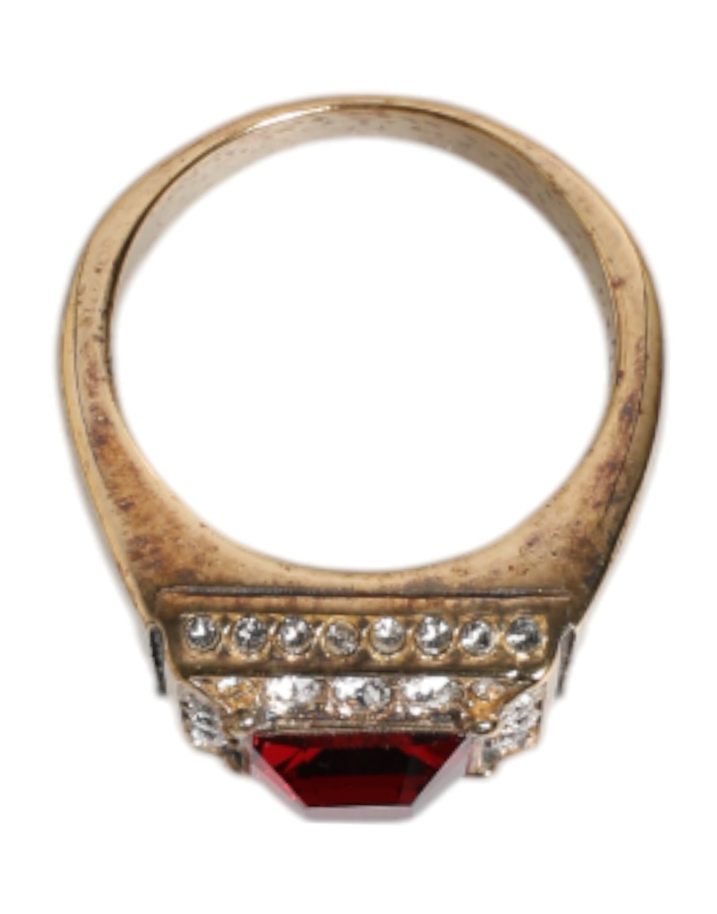 Dolce &amp; Gabbana – Goldfarbener Ring aus Sterlingsilber 925 mit Kristallen