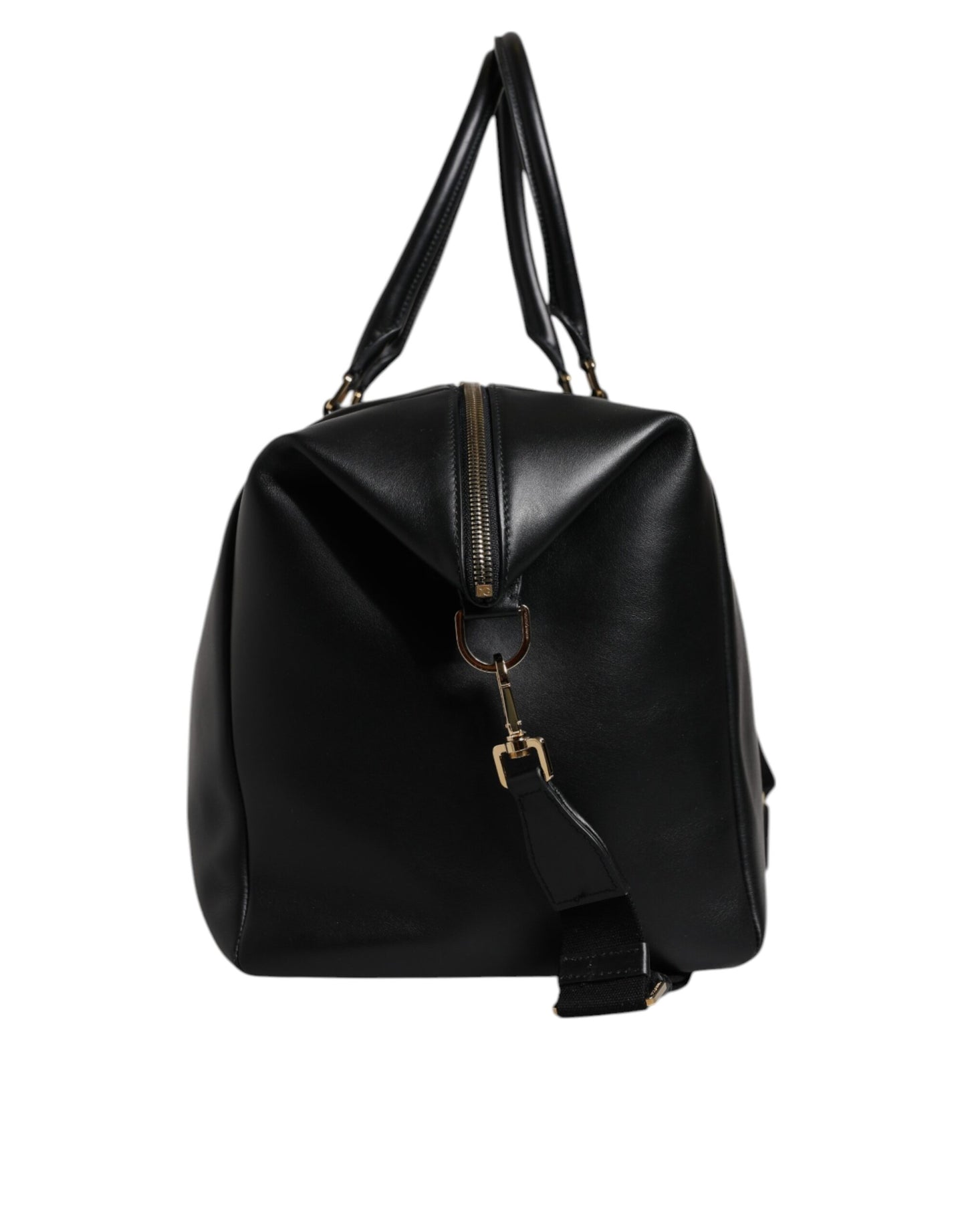 Dolce &amp; Gabbana – Reisetasche aus schwarzem Kalbsleder mit Schulterriemen