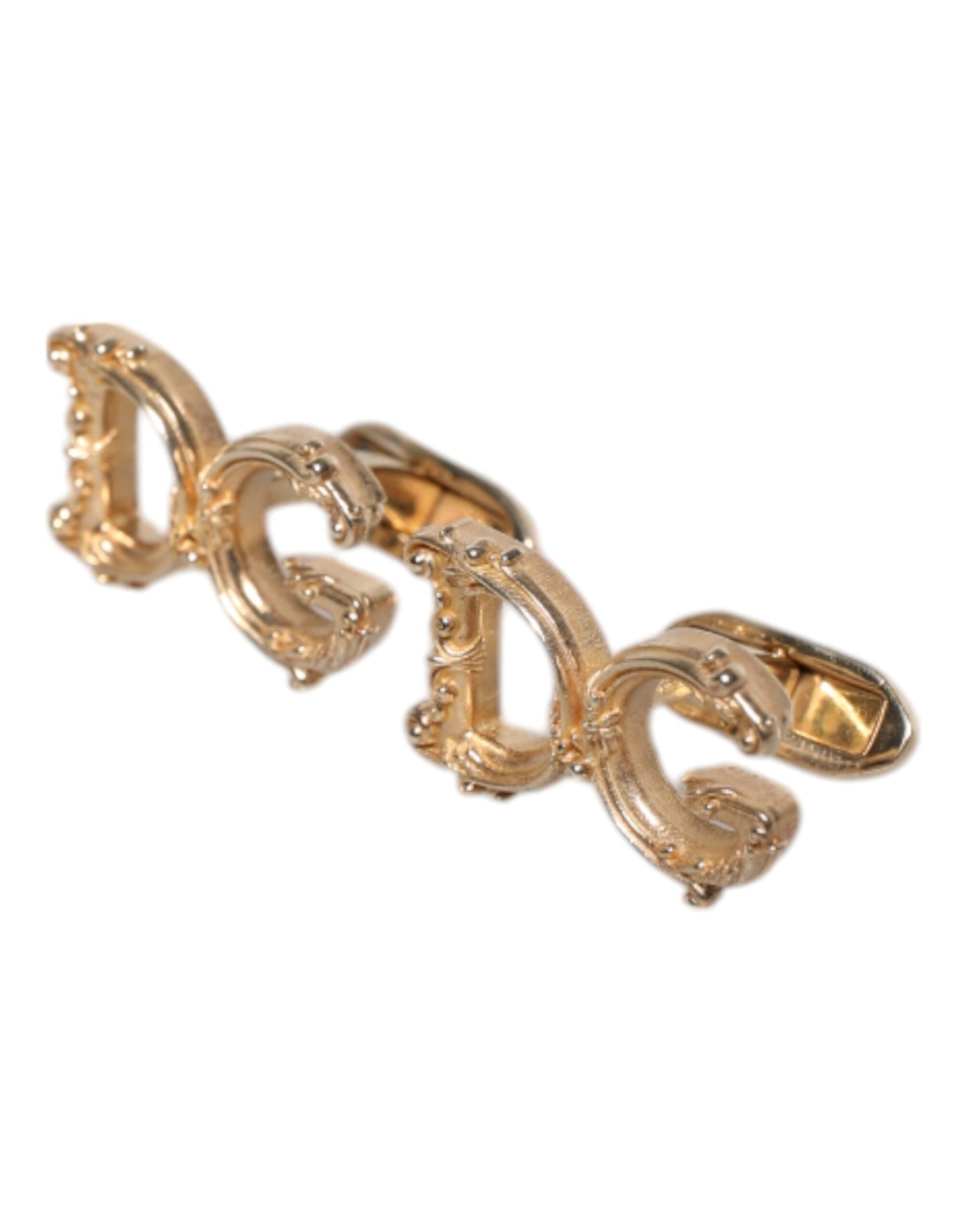Dolce &amp; Gabbana Manschettenknopf aus 925er Sterlingsilber mit DG-Logo, goldfarben