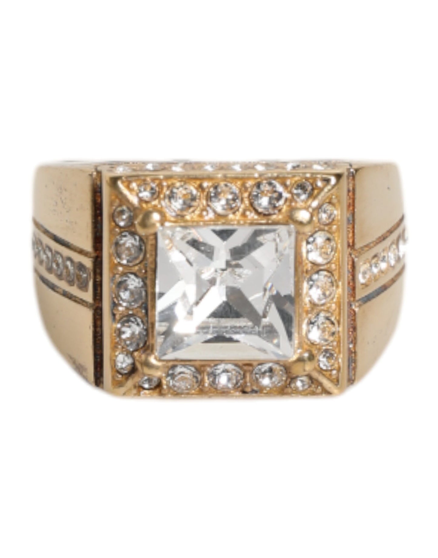 Dolce &amp; Gabbana – Goldfarbener Ring aus Sterlingsilber 925 mit Kristallen