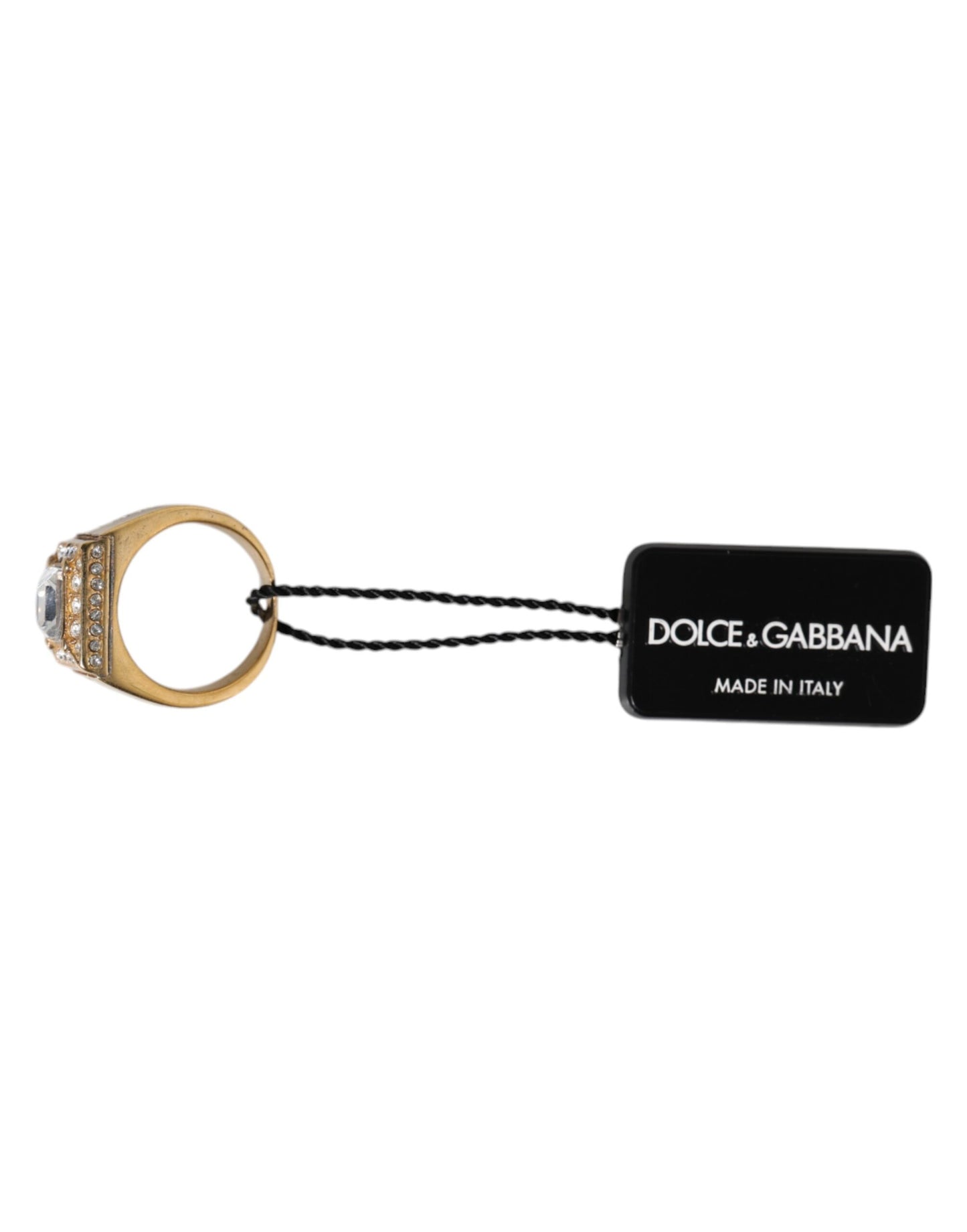 Dolce &amp; Gabbana – Goldfarbener Ring aus Sterlingsilber 925 mit Kristallen