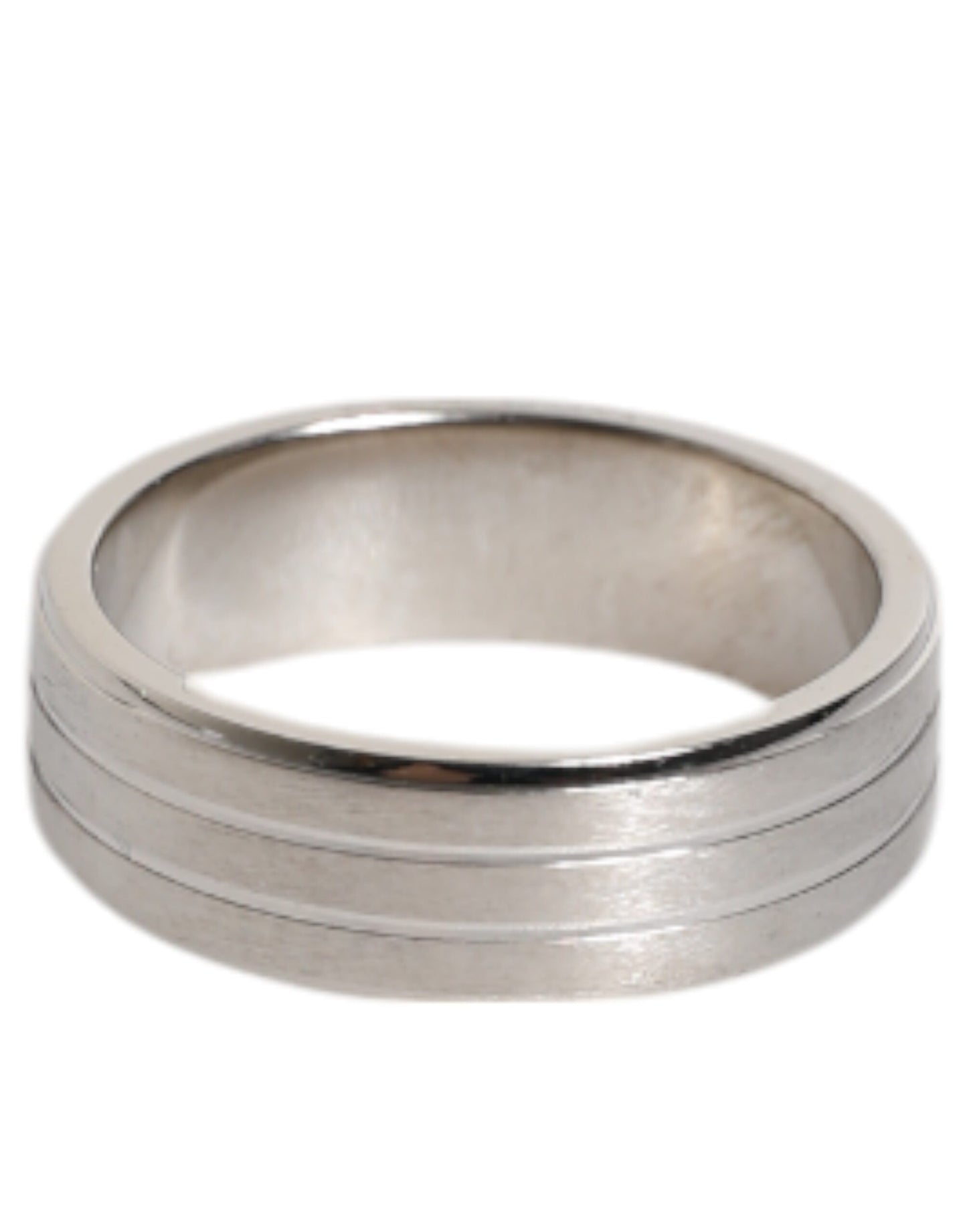 Dolce &amp; Gabbana – Silberfarbener Ring aus Messing mit klarem Kristall und DG-Logo