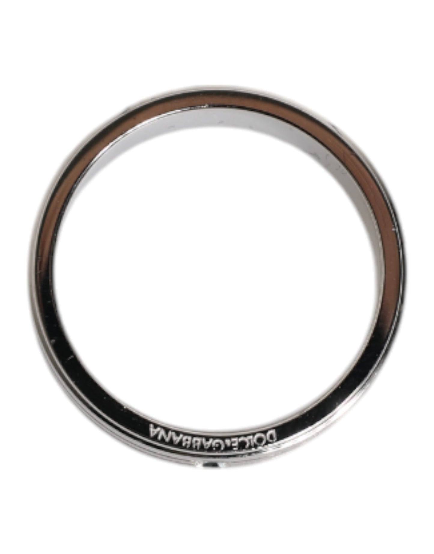 Dolce &amp; Gabbana – Silberfarbener Ring aus Messing mit klarem Kristall und DG-Logo