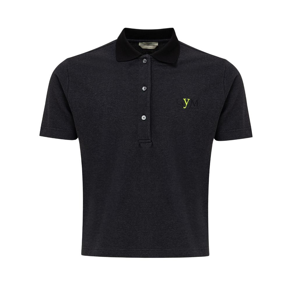Fendi Schwarzes Poloshirt aus Baumwolle