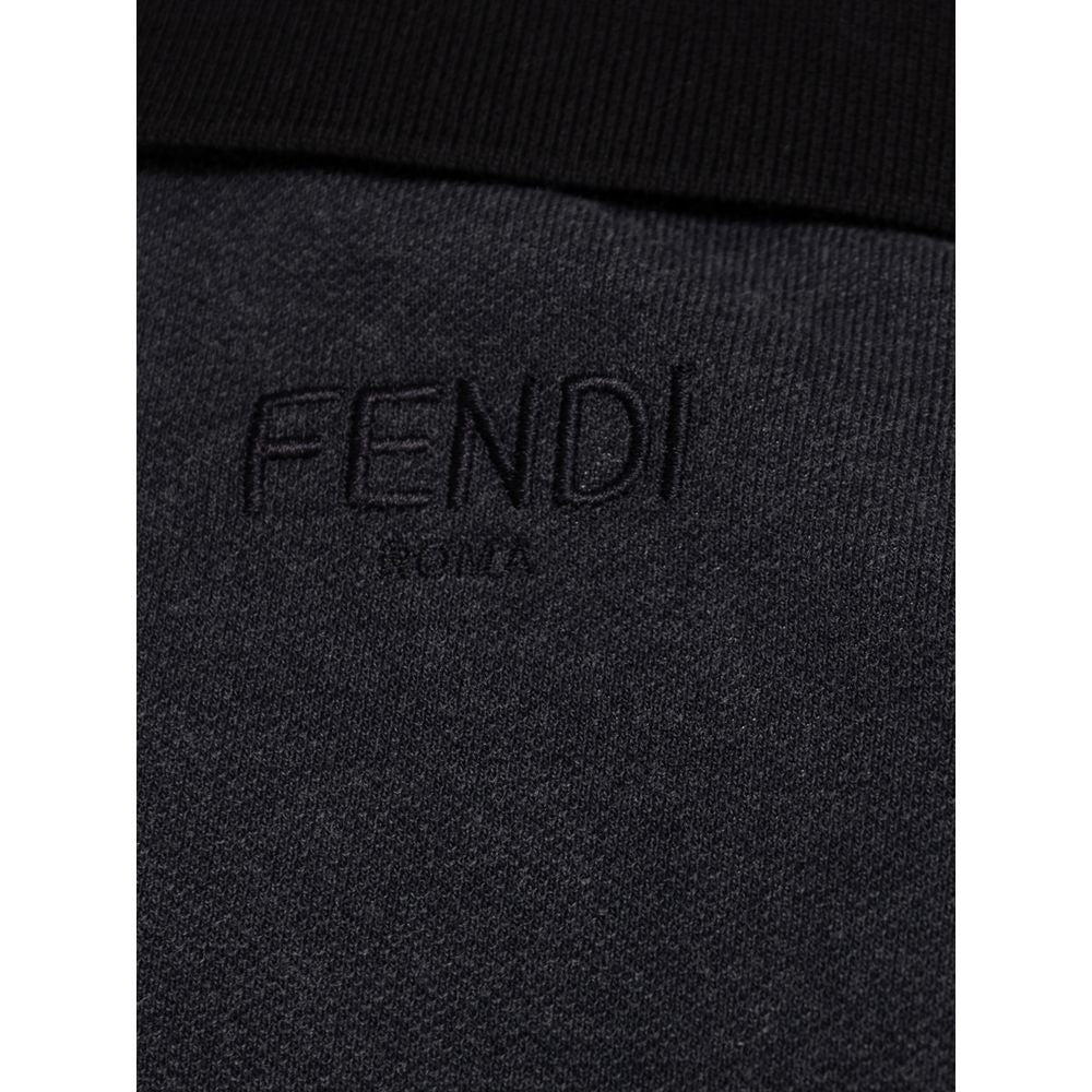 Fendi Schwarzes Poloshirt aus Baumwolle