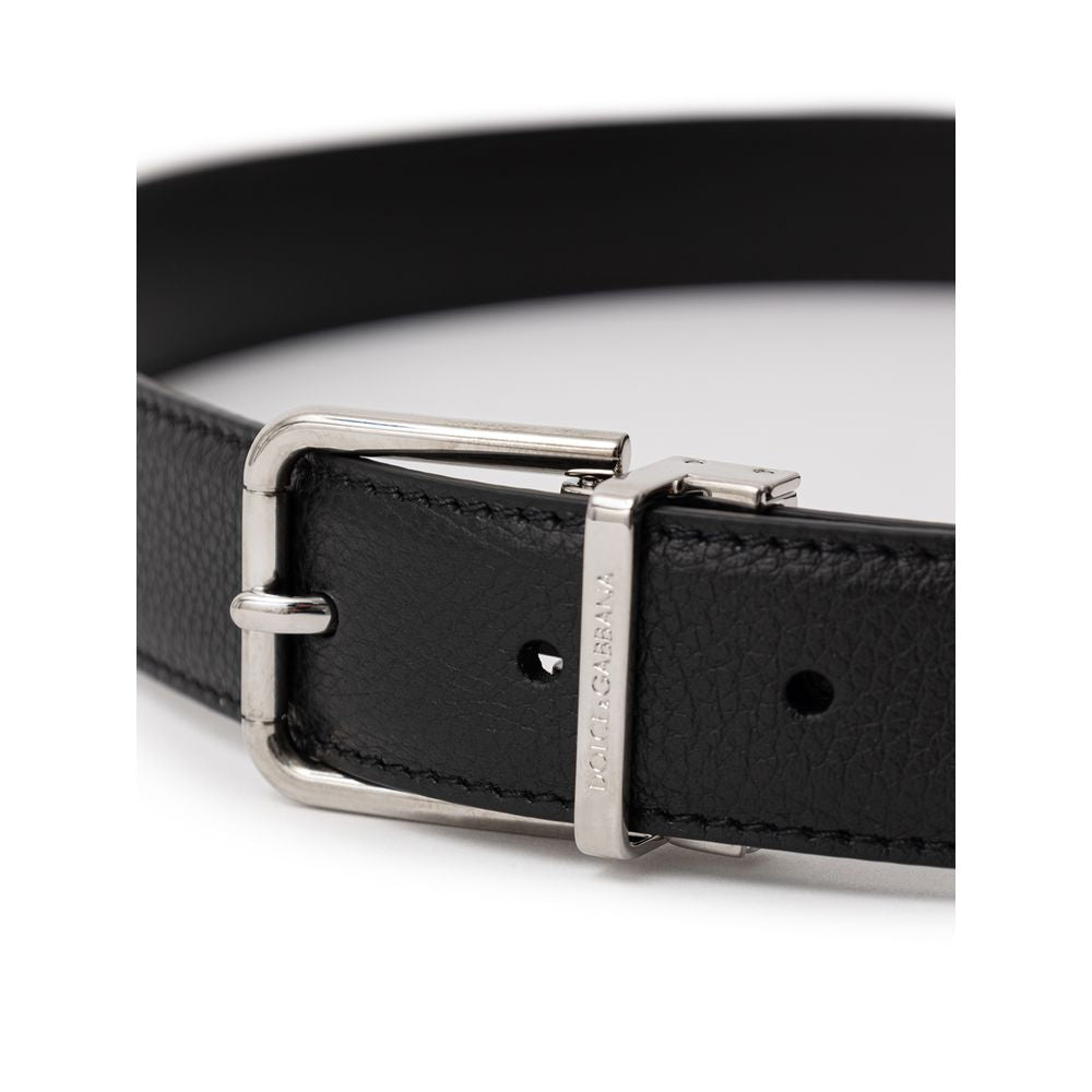 Cintura in pelle nera Dolce &amp; Gabbana