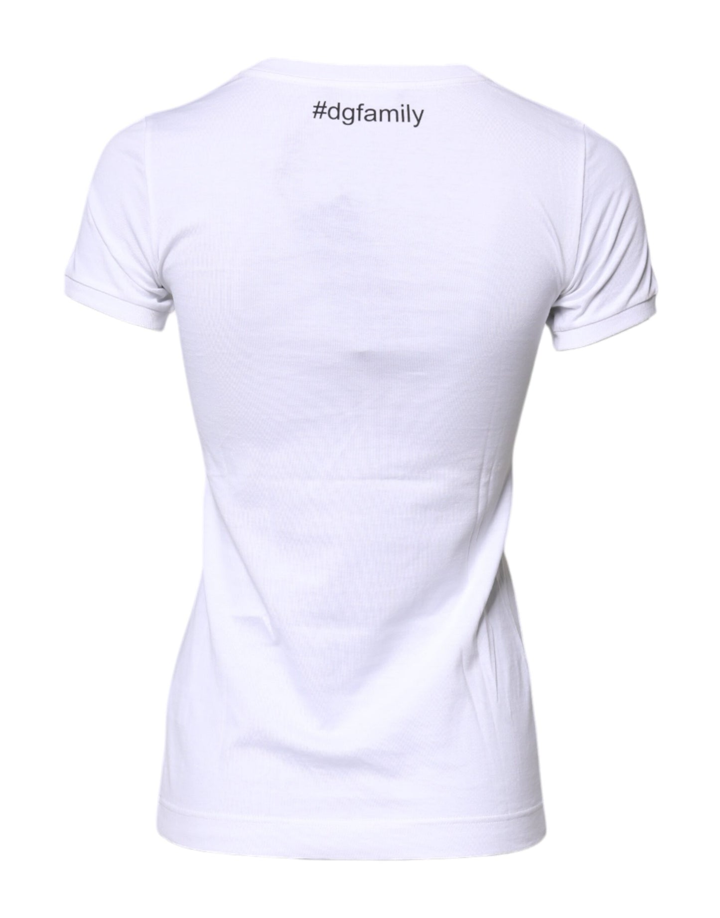 Dolce &amp; Gabbana Weißes Baumwoll-T-Shirt mit #DGFAMILY-Stickerei