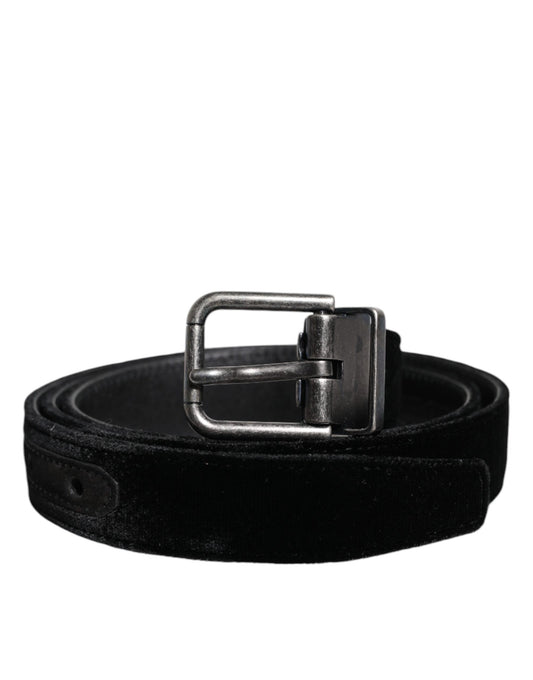 Cintura classica con fibbia in metallo in pelle nera Dolce &amp; Gabbana