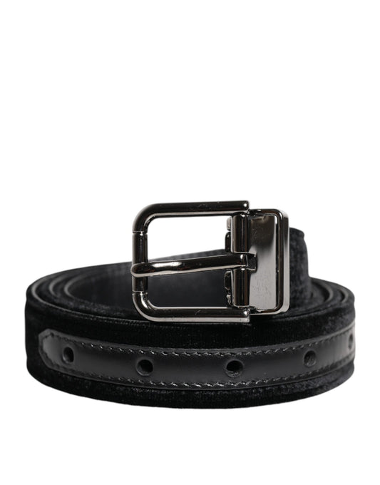 Cintura classica con fibbia in metallo in pelle nera Dolce &amp; Gabbana