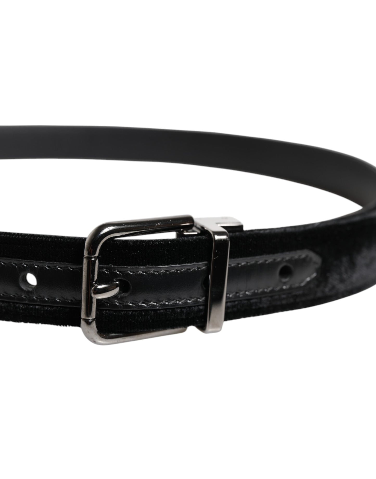 Cintura classica con fibbia in metallo in pelle nera Dolce &amp; Gabbana