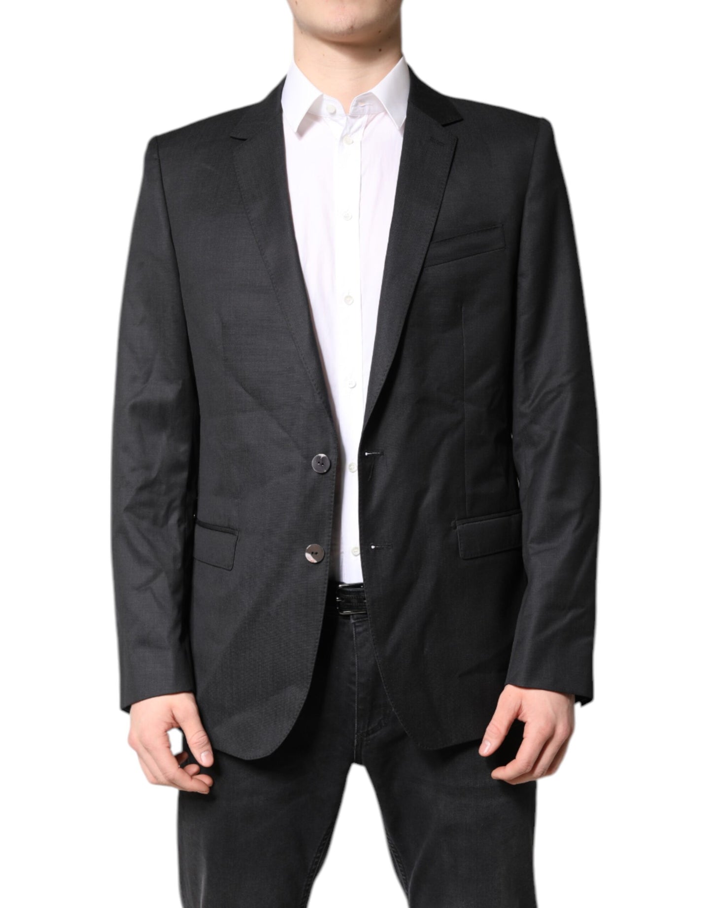 Dolce &amp; Gabbana Schwarzer einreihiger Herrenmantel MARTINI Blazer