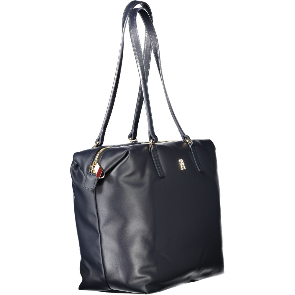 Tommy Hilfiger – Blaue Handtasche aus Polyester für Damen
