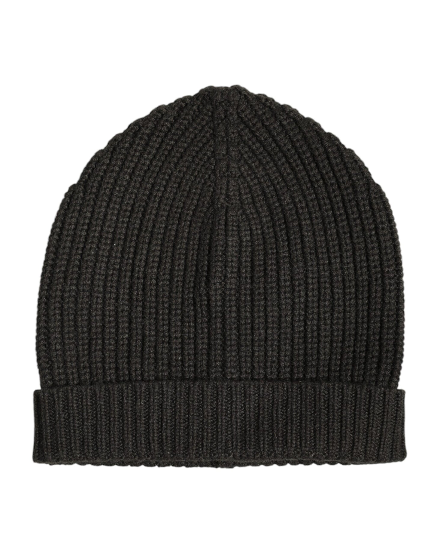 Dolce &amp; Gabbana Wintermütze aus dunkelgrauem Kaschmirstrick