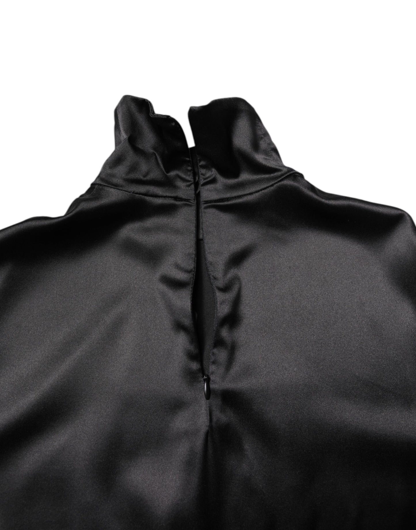 Dolce &amp; Gabbana Maglione a collo alto in seta nera da uomo