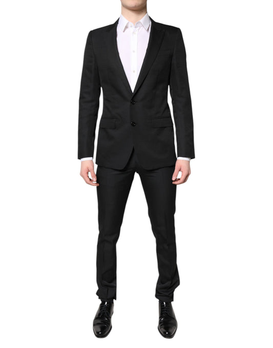 Dolce &amp; Gabbana – Schwarzer, einreihiger, formeller, zweiteiliger Anzug