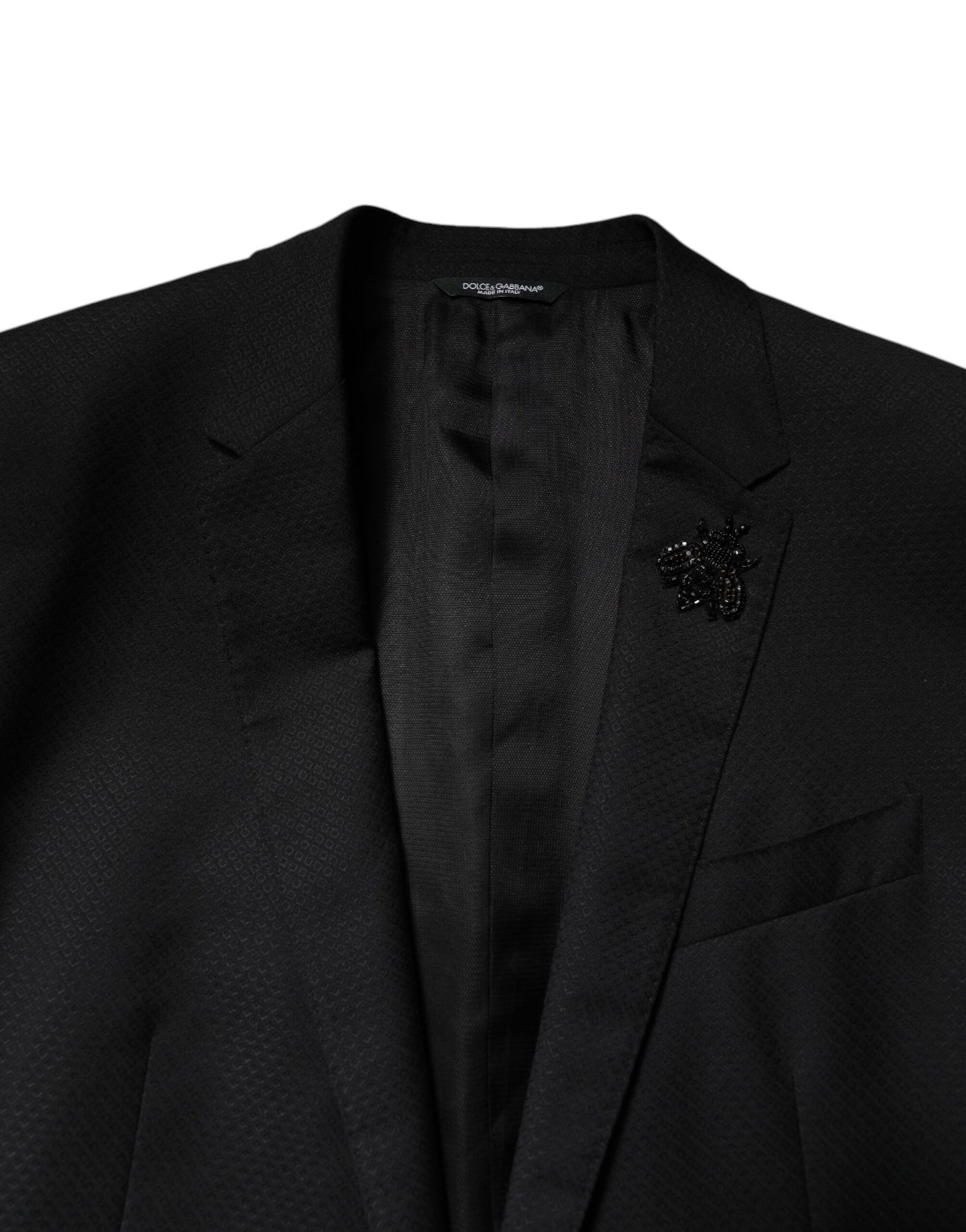 Dolce &amp; Gabbana – Schwarzer, einreihiger, zweiteiliger Anzug aus Wolle