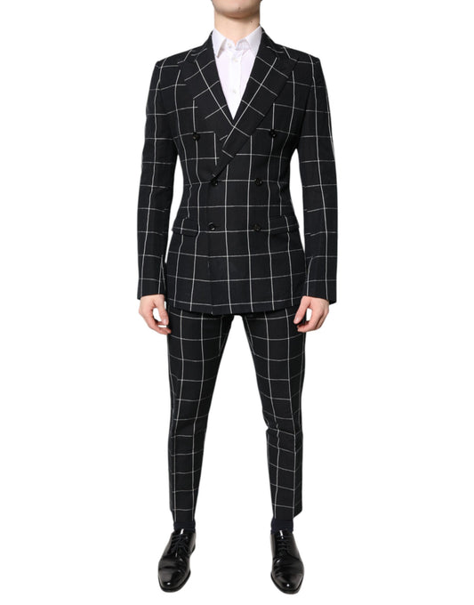 Dolce &amp; Gabbana – Schwarzer, zweireihiger TAORMINA-Anzug