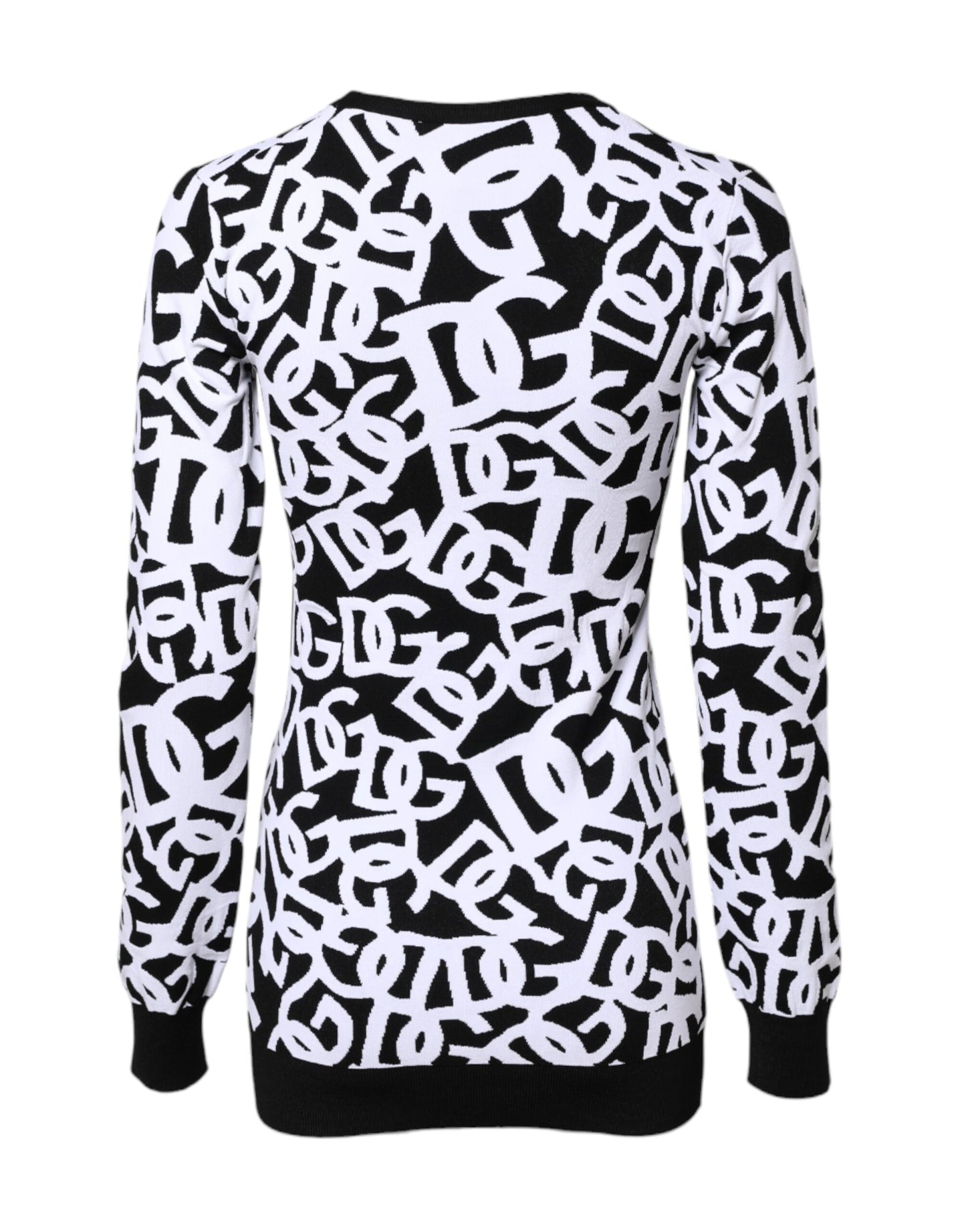 Dolce &amp; Gabbana Schwarz-Weiß-Logo-Print Damen Pullover