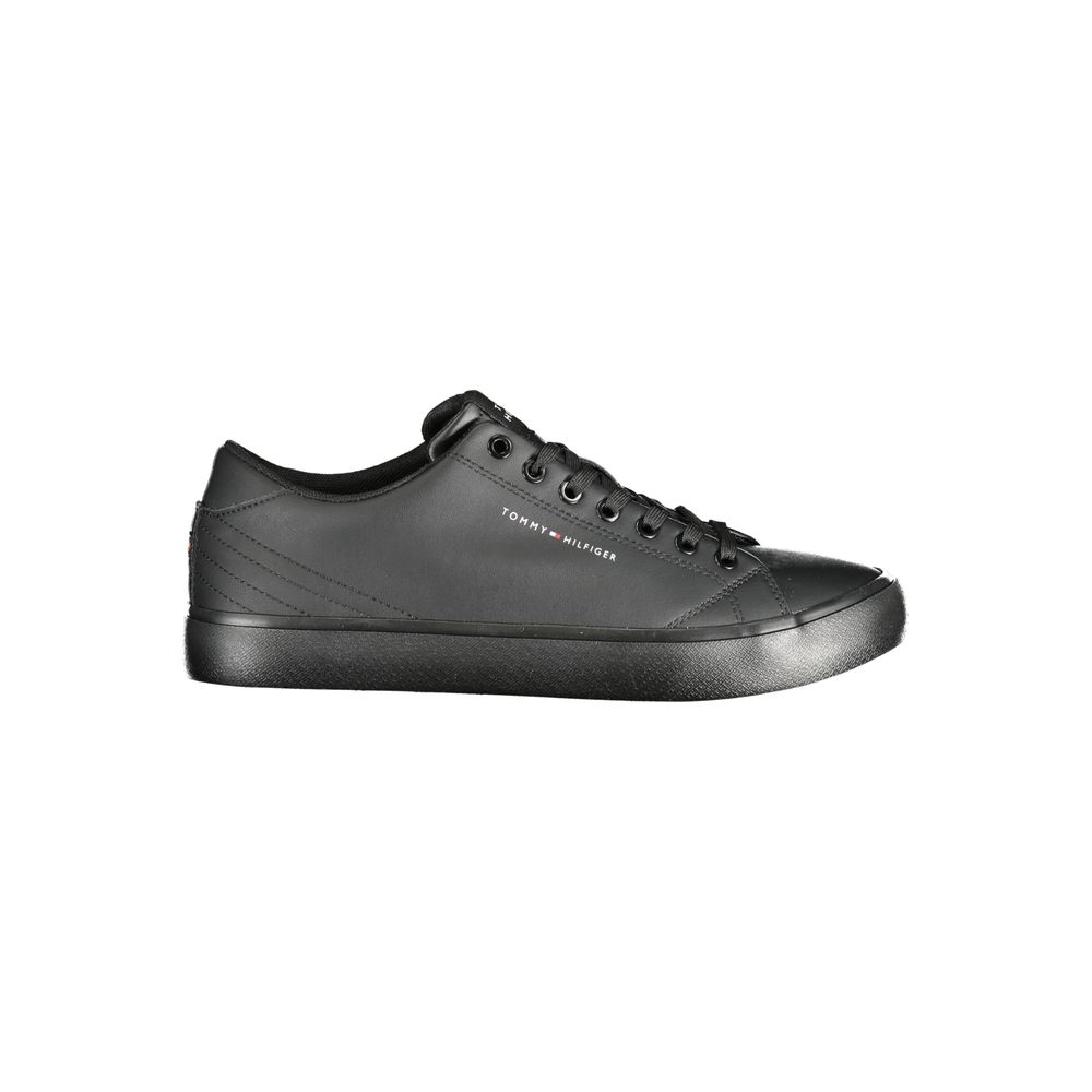 Tommy Hilfiger – Schwarze Leder-Sneaker für Herren
