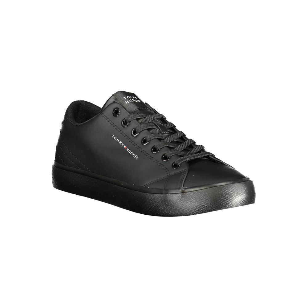 Tommy Hilfiger – Schwarze Leder-Sneaker für Herren