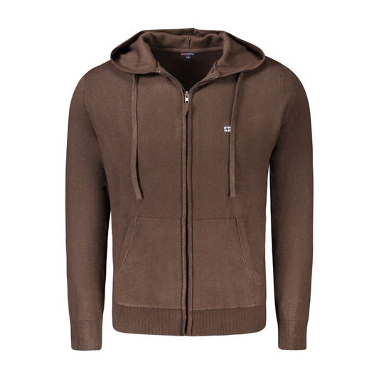 Norway 1963 Braune Strickjacke aus Polyamid für Herren