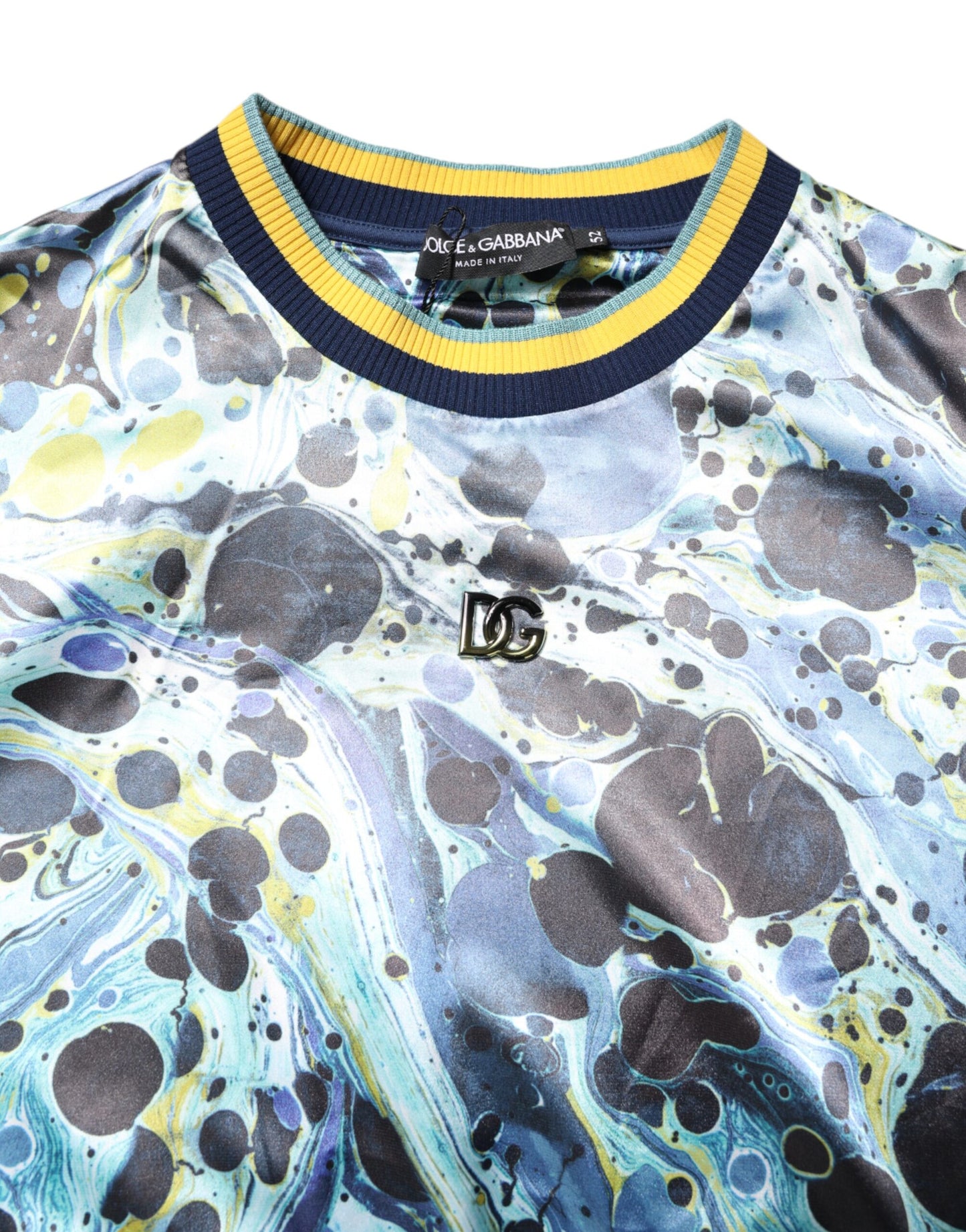 Dolce &amp; Gabbana Herrenpullover mit mehrfarbigem Marmor-Print