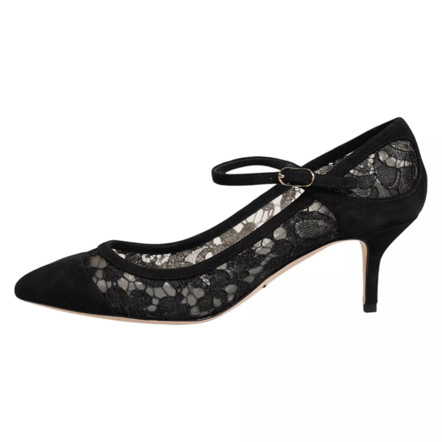 Scarpe con tacco Dolce &amp; Gabbana Mary Jane nere in pizzo Taormina