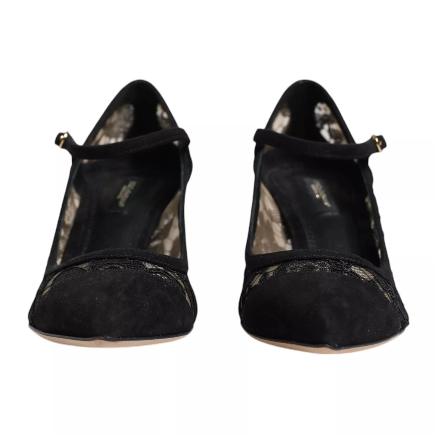 Scarpe con tacco Dolce &amp; Gabbana Mary Jane nere in pizzo Taormina
