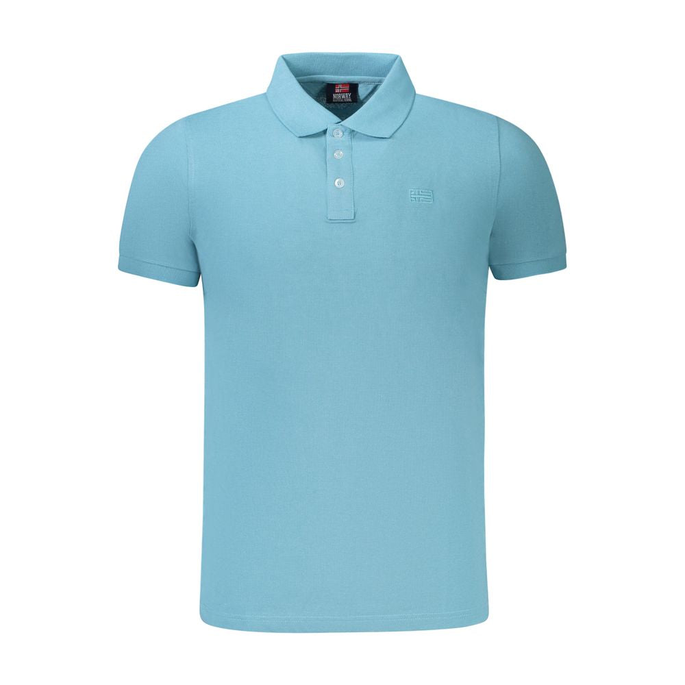Norwegen 1963 Hellblaues Poloshirt aus Baumwolle