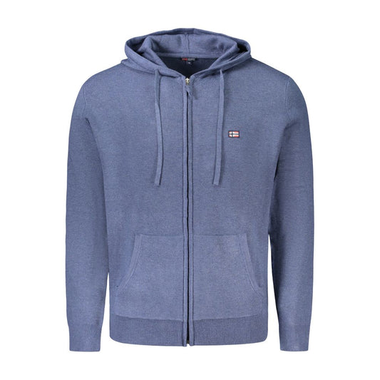 Norwegen 1963 Blaue Strickjacke aus Polyamid für Herren