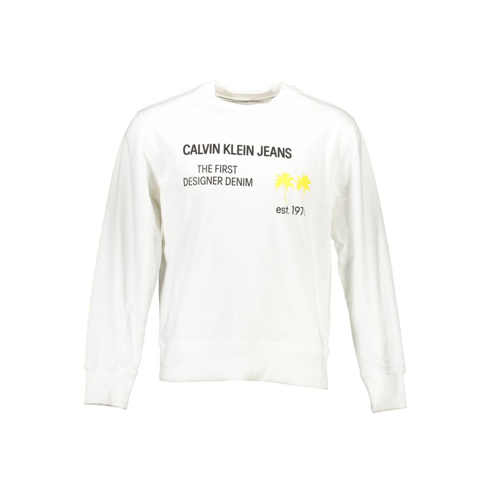 Felpa unisex in cotone bianco Calvin Klein