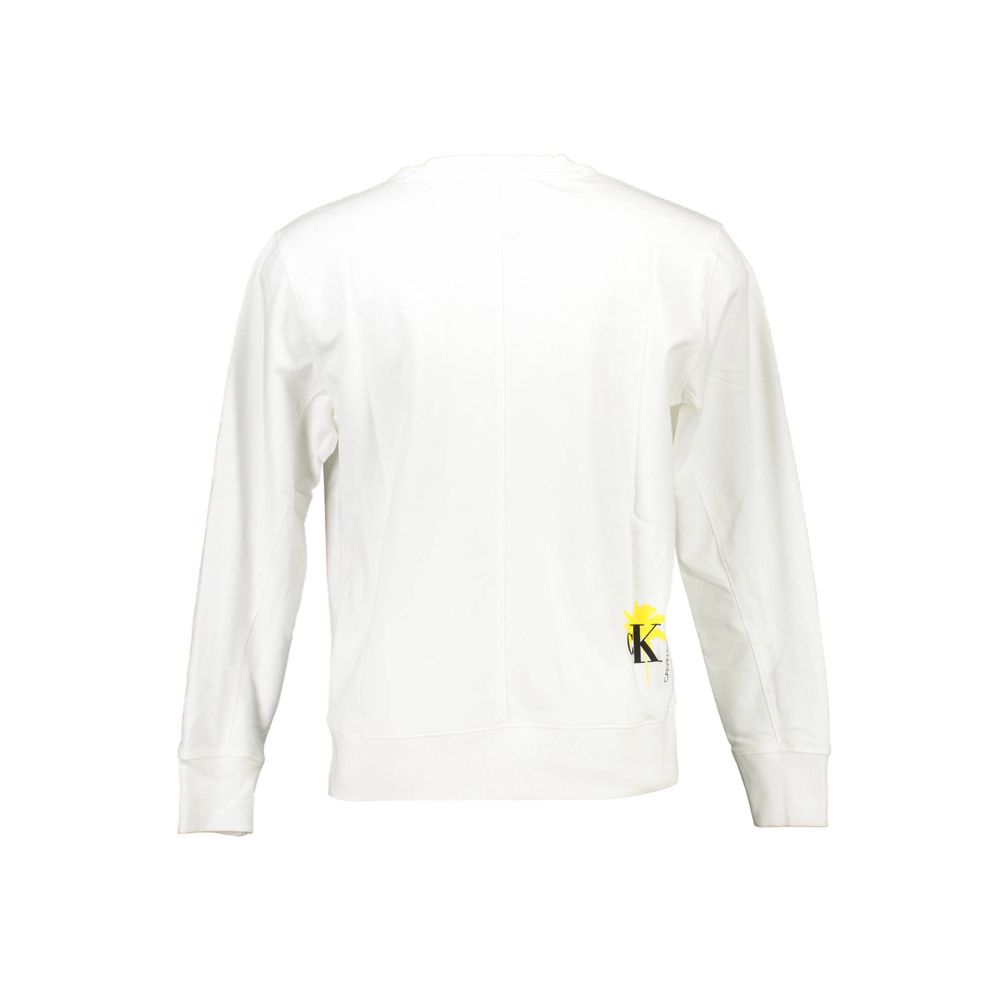 Felpa unisex in cotone bianco Calvin Klein