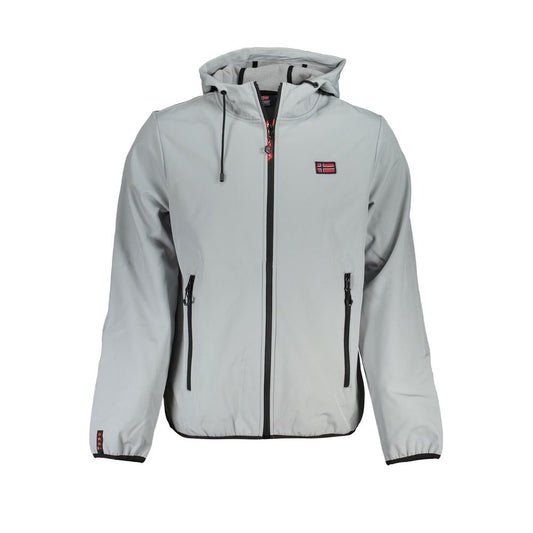 Norwegen 1963 Elegante graue Softshell-Herrenjacke