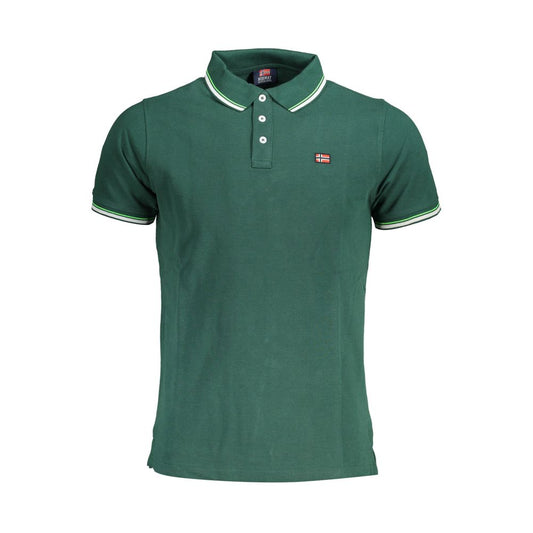 Norwegen 1963 Grünes Poloshirt aus Baumwolle für Herren