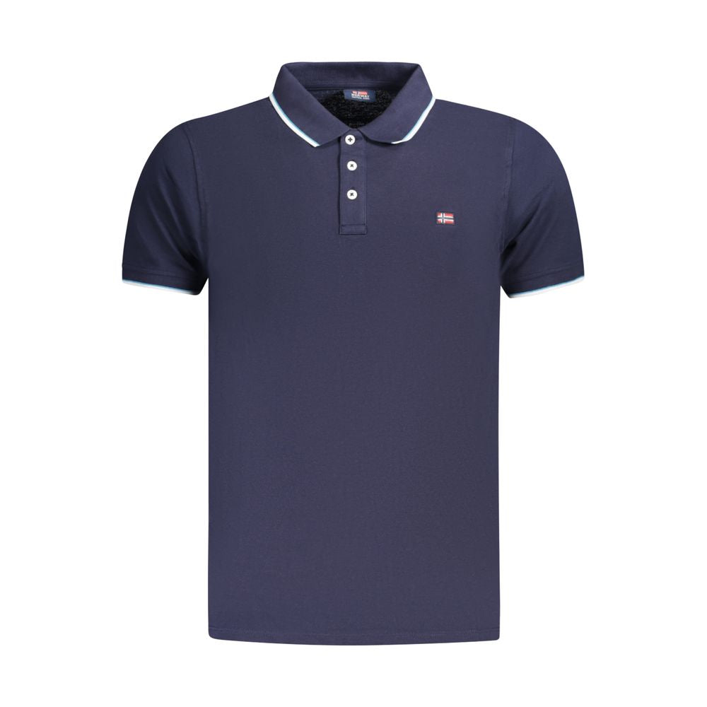 Norwegen 1963 Blaues Poloshirt aus Baumwolle für Herren