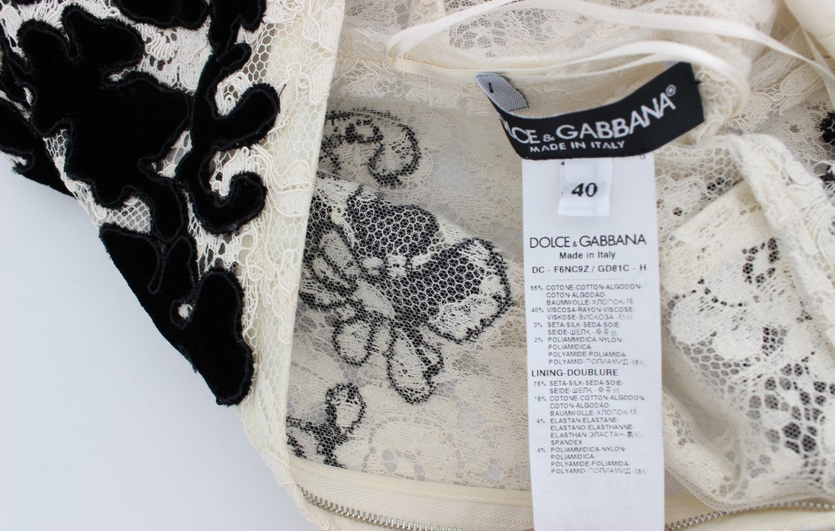 Dolce &amp; Gabbana Floral Lace Embroidery Long Ball Maxi Dress