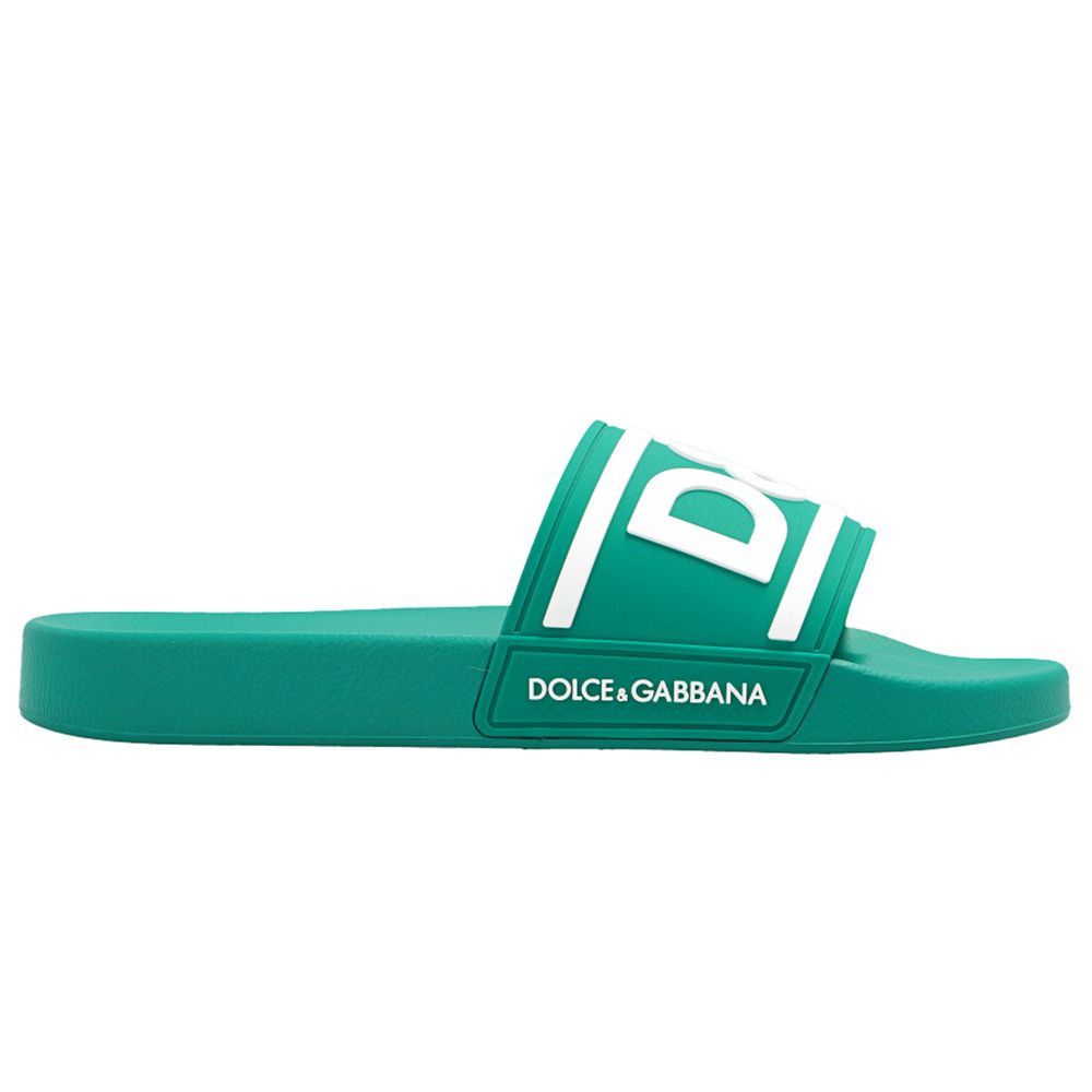Dolce &amp; Gabbana Grüne Baumwollsandale